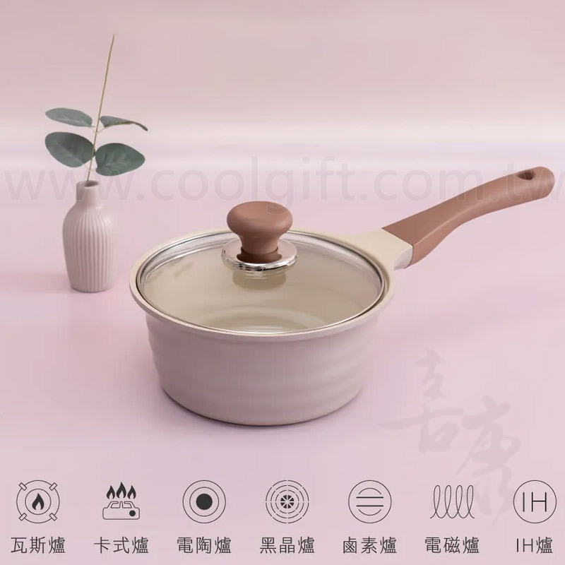 KINYO陶瓷不沾湯鍋(含蓋)