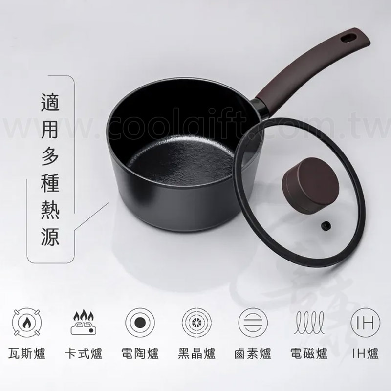 KINYO陶瓷長柄湯鍋(含蓋)