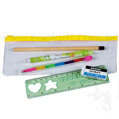 彩虹筆+自動鉛筆+橡皮擦+尺+鉛筆