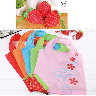 草莓環保折疊購物袋