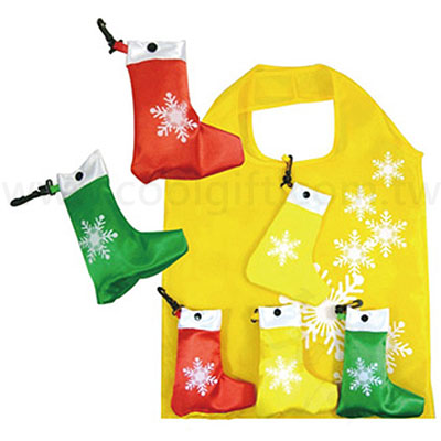 聖誕襪折疊購物袋