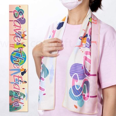 客製環保紗rPET鳥眼布長型運動巾