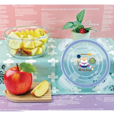 柴語錄 圓形密扣式玻璃保鮮盒