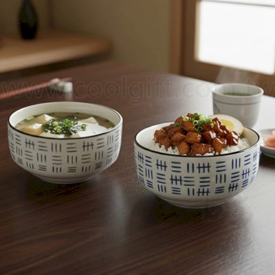 松村窯日式手繪波紋碗(一入)