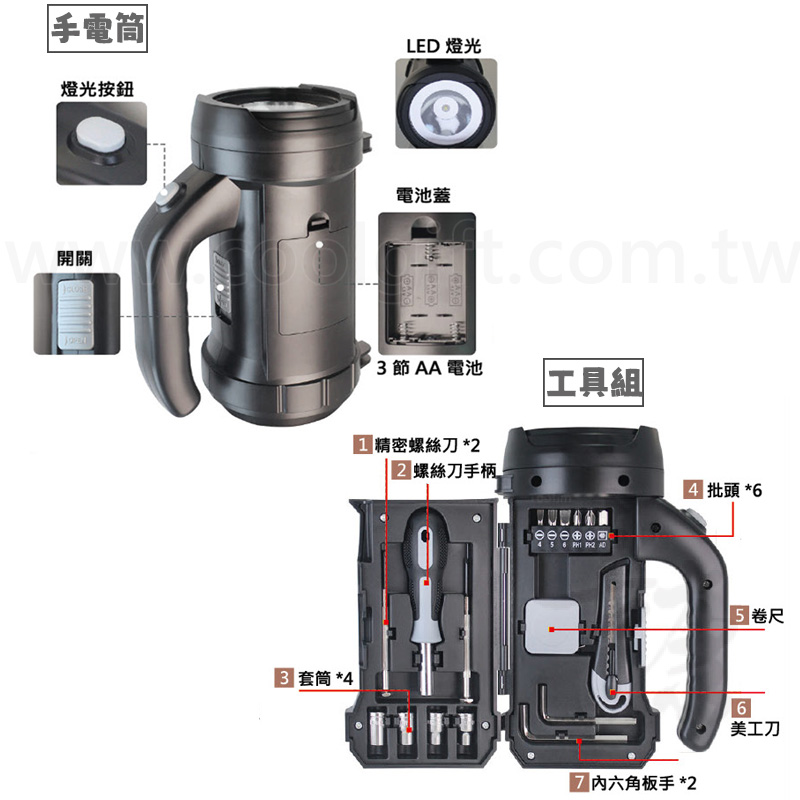 家用手電筒工具組