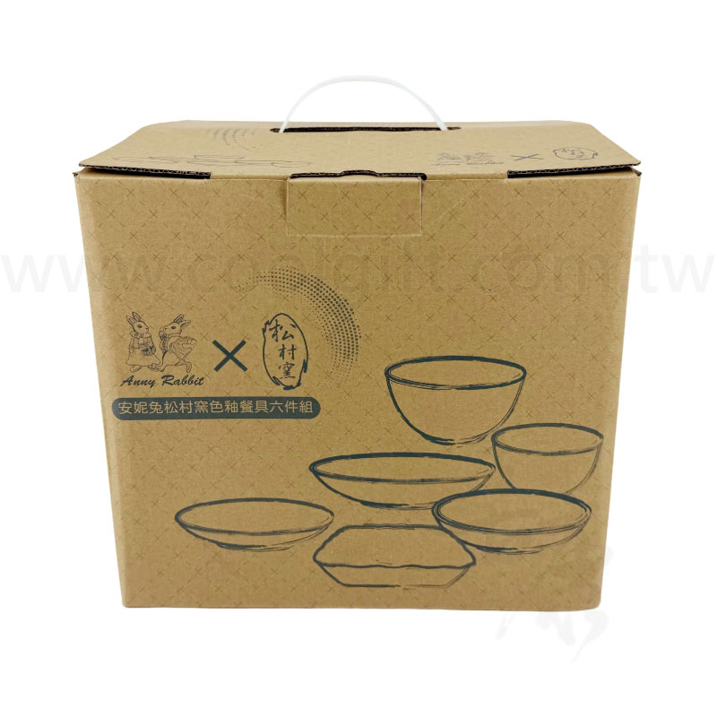安妮兔松村窯色釉餐具六件組
