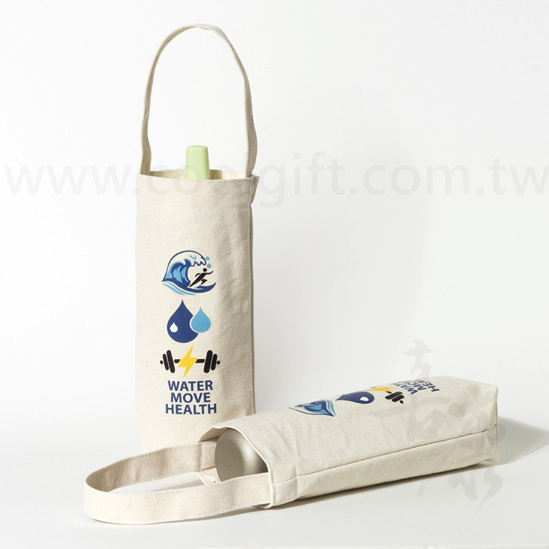 本白帆布水壺袋短提帶