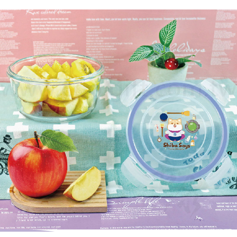 柴語錄 圓形密扣式玻璃保鮮盒