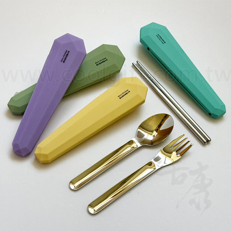 客製鑽石矽膠套餐具3件組