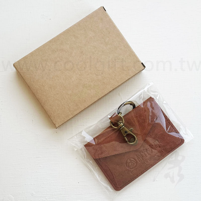 客製橫式皮革識別證套