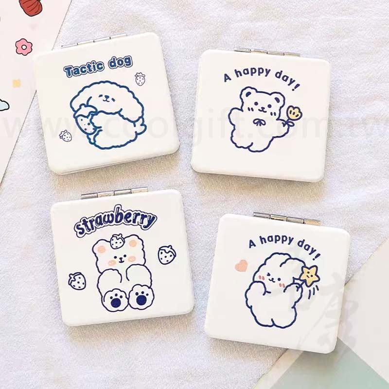 客製彩印皮革折疊隨身鏡