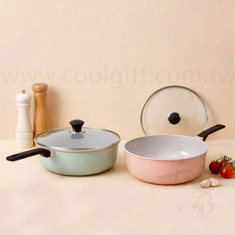 Oichan含蓋陶瓷不沾炒鍋