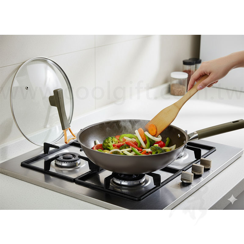 鍋霸不鏽鋼鈦炒鍋三件組